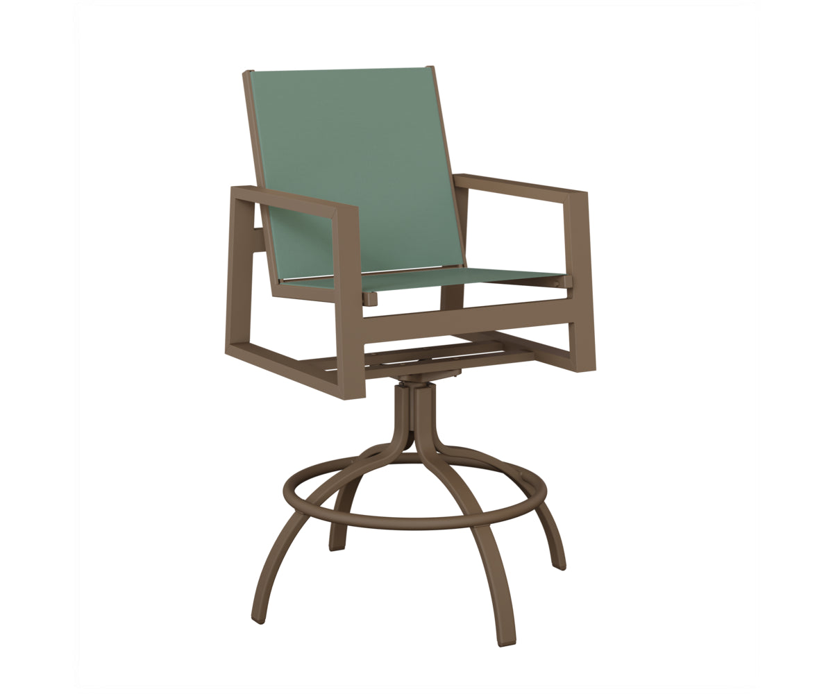 Vida Padded Sling Swivel Bar Chair
