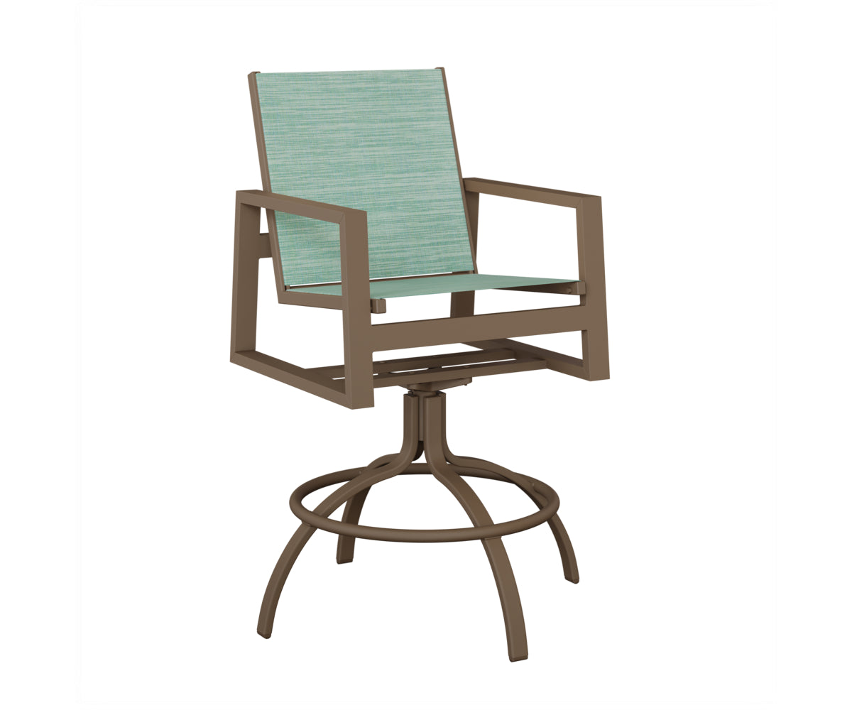 Vida Padded Sling Swivel Bar Chair
