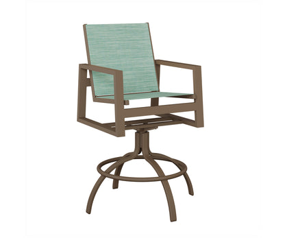 Vida Padded Sling Swivel Bar Chair