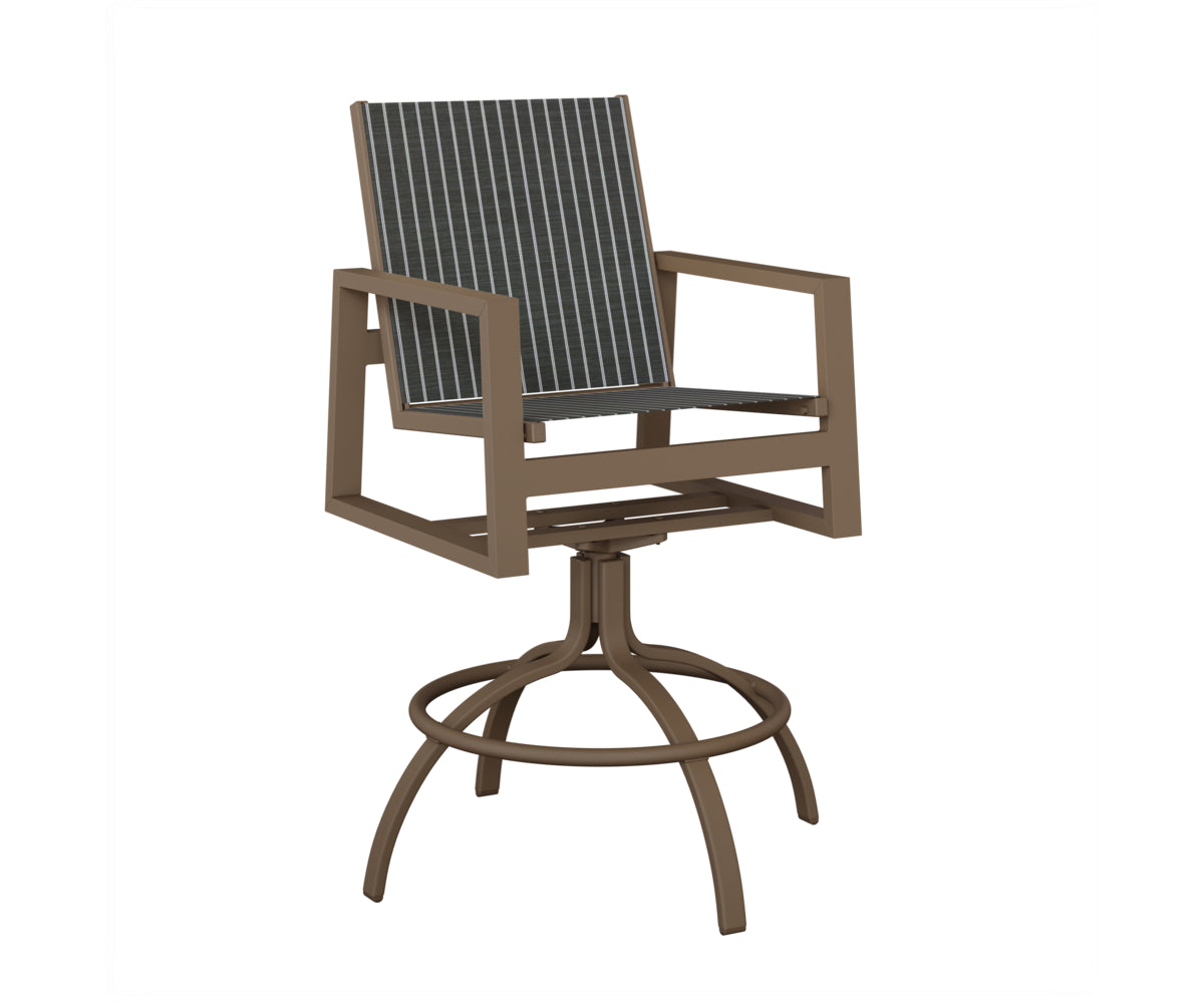 Vida Padded Sling Swivel Bar Chair