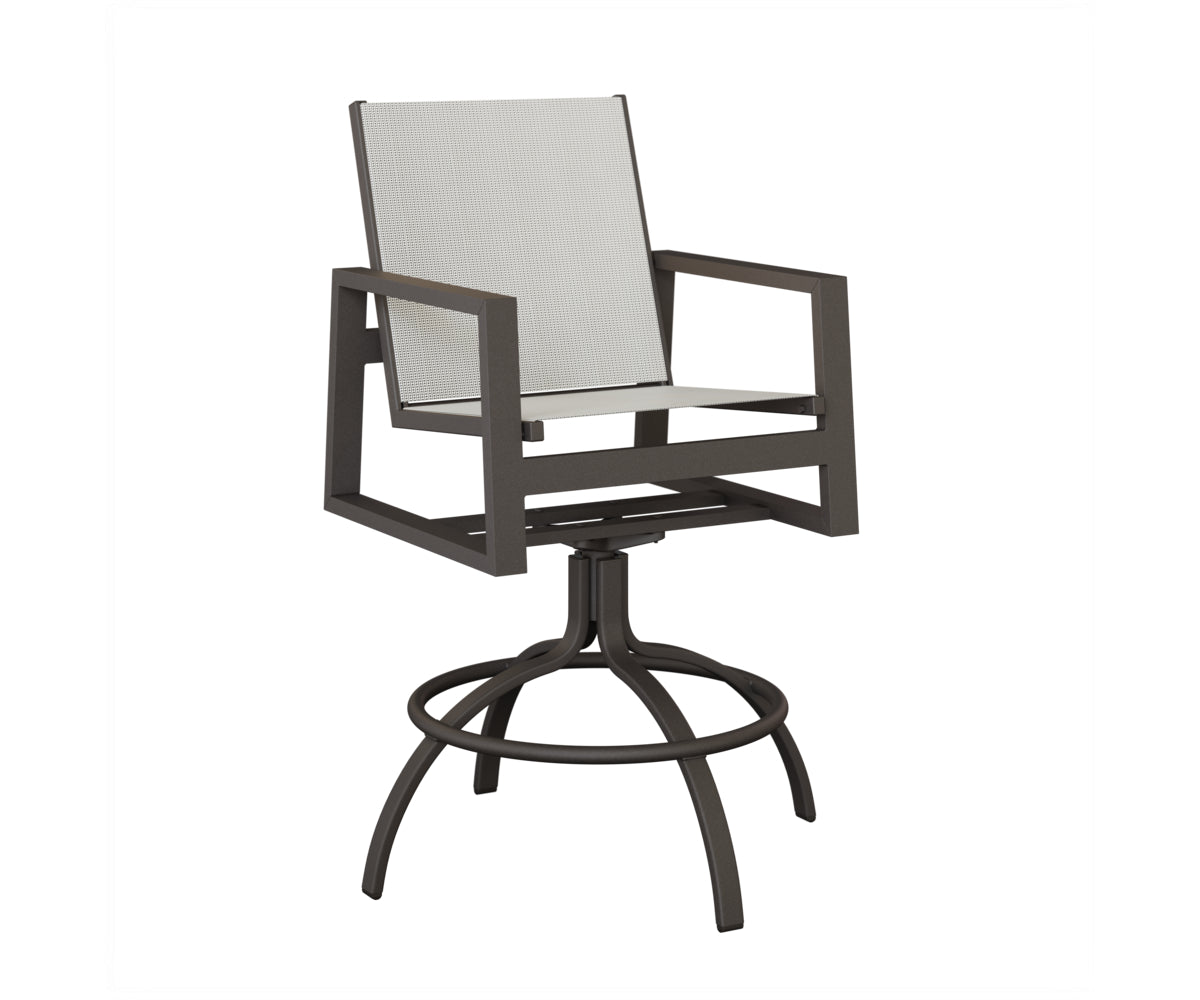 Vida Padded Sling Swivel Bar Chair