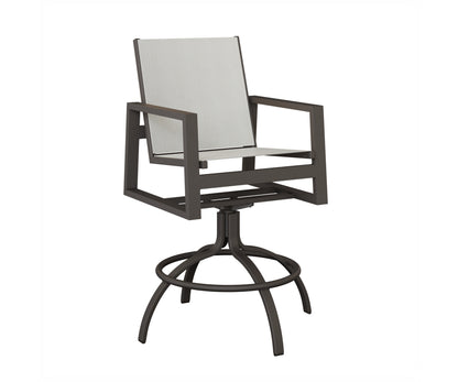 Vida Padded Sling Swivel Bar Chair