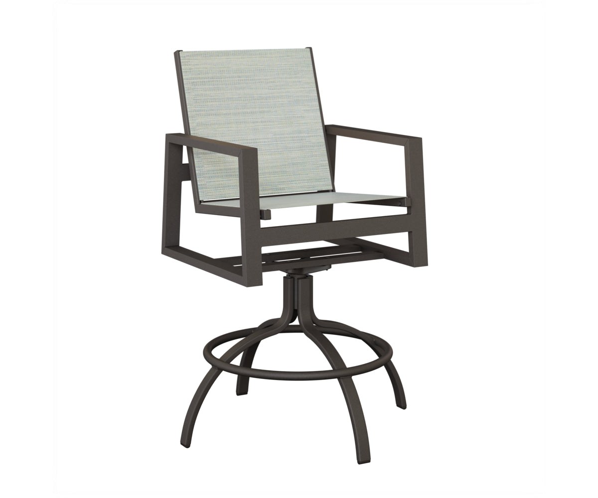Vida Padded Sling Swivel Bar Chair
