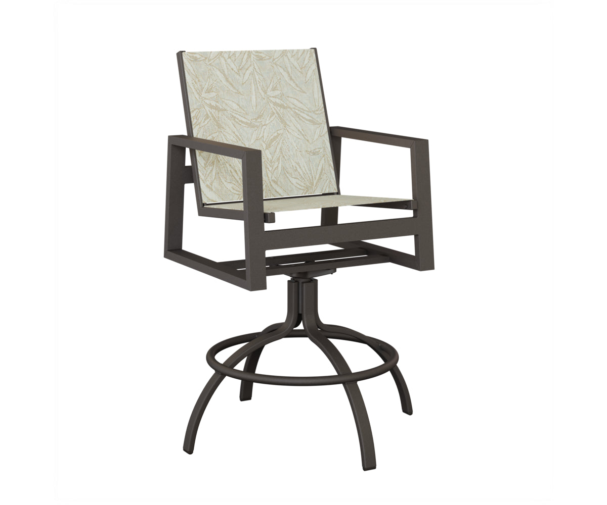 Vida Padded Sling Swivel Bar Chair