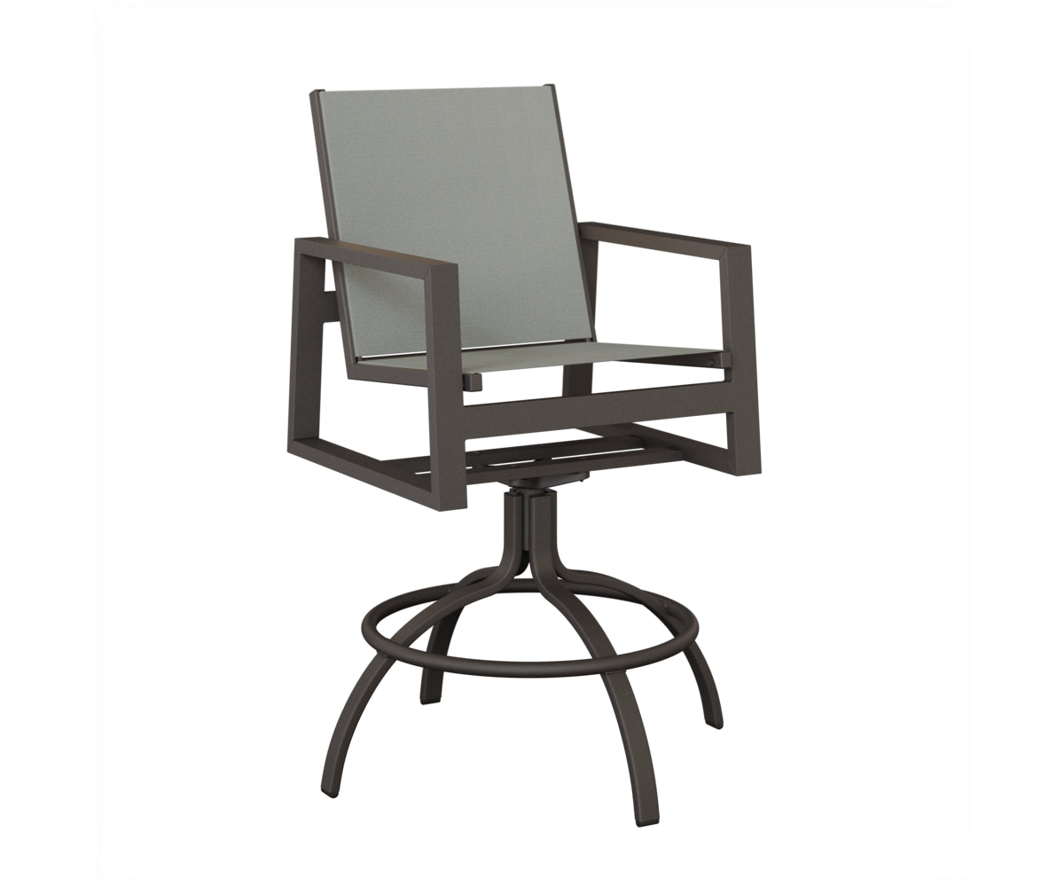Vida Padded Sling Swivel Bar Chair