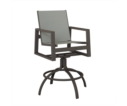 Vida Padded Sling Swivel Bar Chair