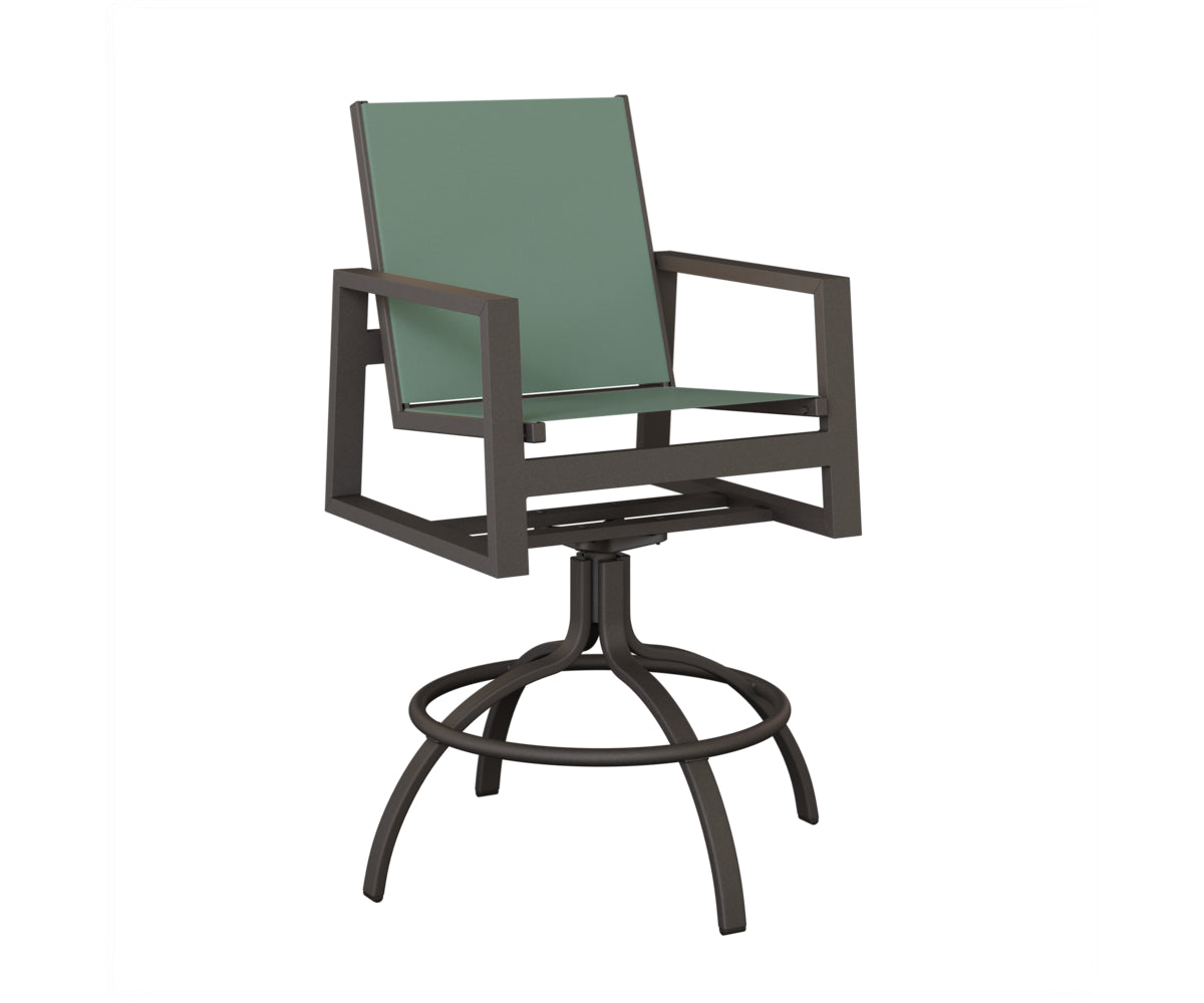 Vida Padded Sling Swivel Bar Chair