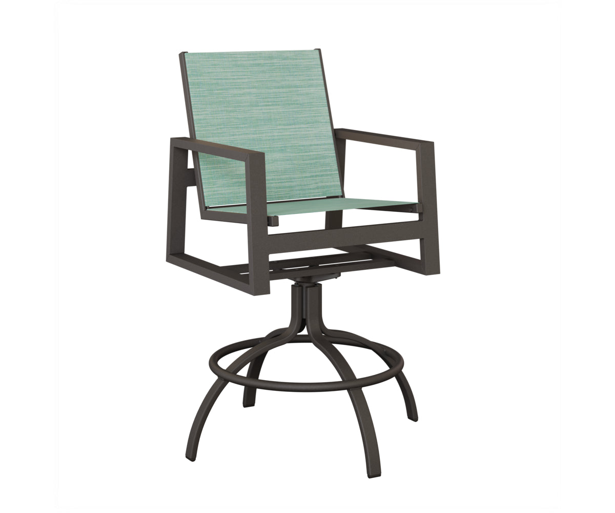 Vida Padded Sling Swivel Bar Chair