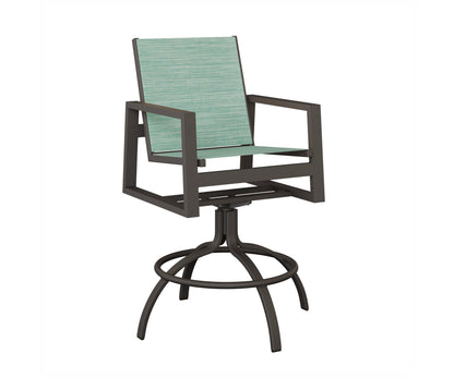 Vida Padded Sling Swivel Bar Chair
