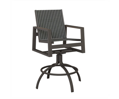 Vida Padded Sling Swivel Bar Chair