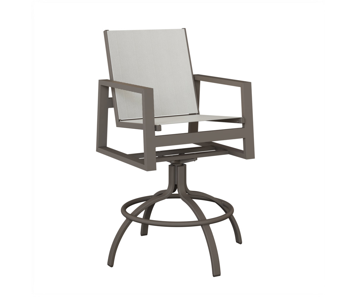 Vida Padded Sling Swivel Bar Chair