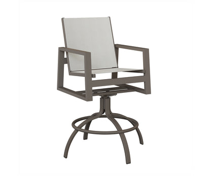 Vida Padded Sling Swivel Bar Chair