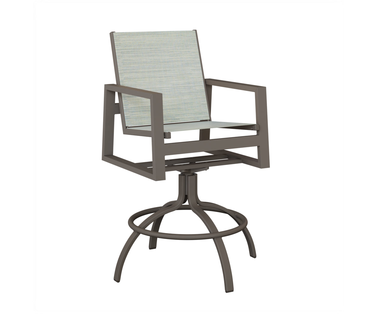 Vida Padded Sling Swivel Bar Chair