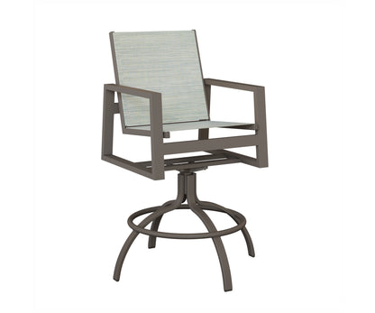 Vida Padded Sling Swivel Bar Chair