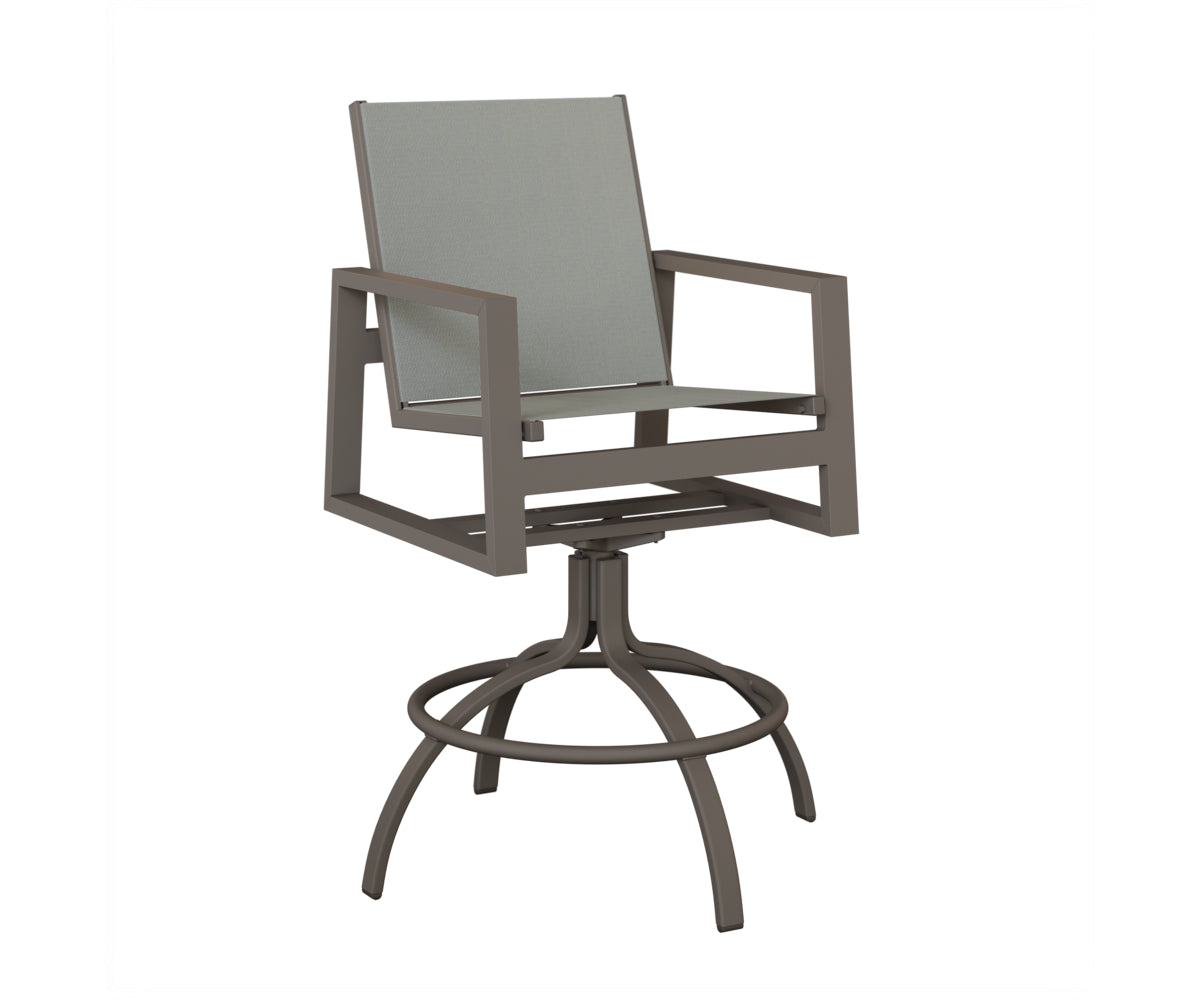 Vida Padded Sling Swivel Bar Chair