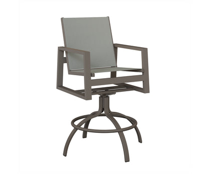 Vida Padded Sling Swivel Bar Chair
