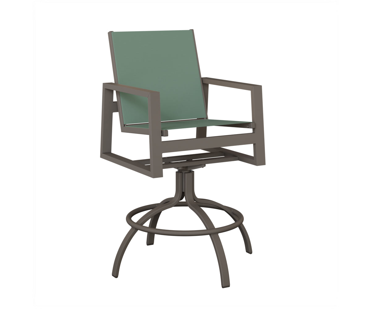 Vida Padded Sling Swivel Bar Chair