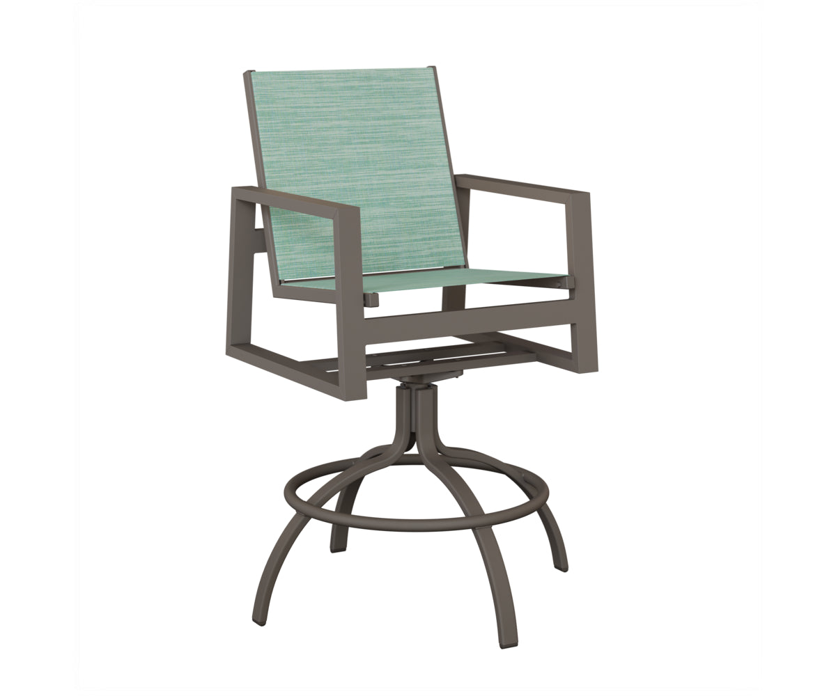 Vida Padded Sling Swivel Bar Chair