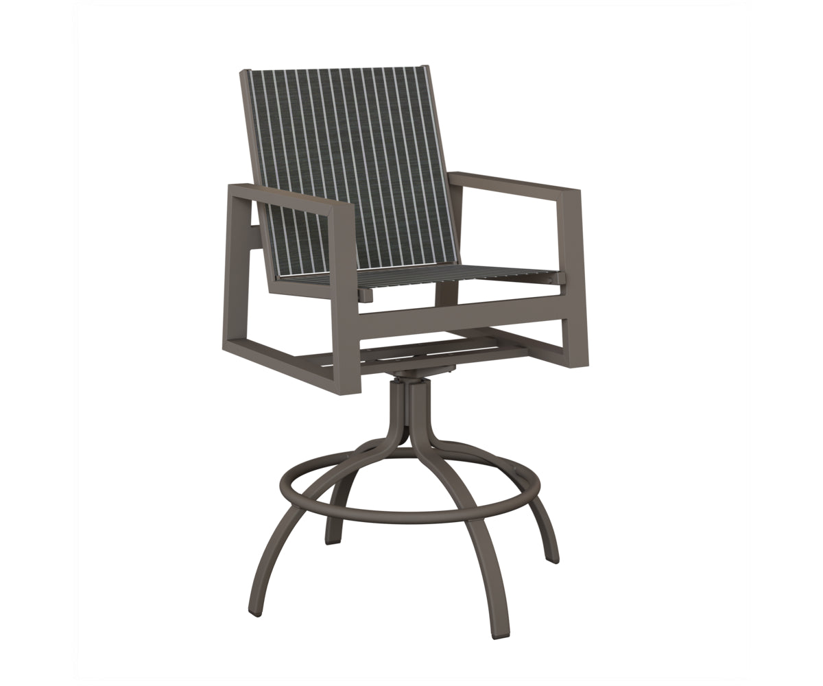 Vida Padded Sling Swivel Bar Chair