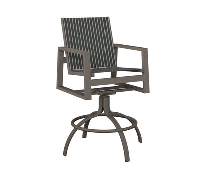 Vida Padded Sling Swivel Bar Chair