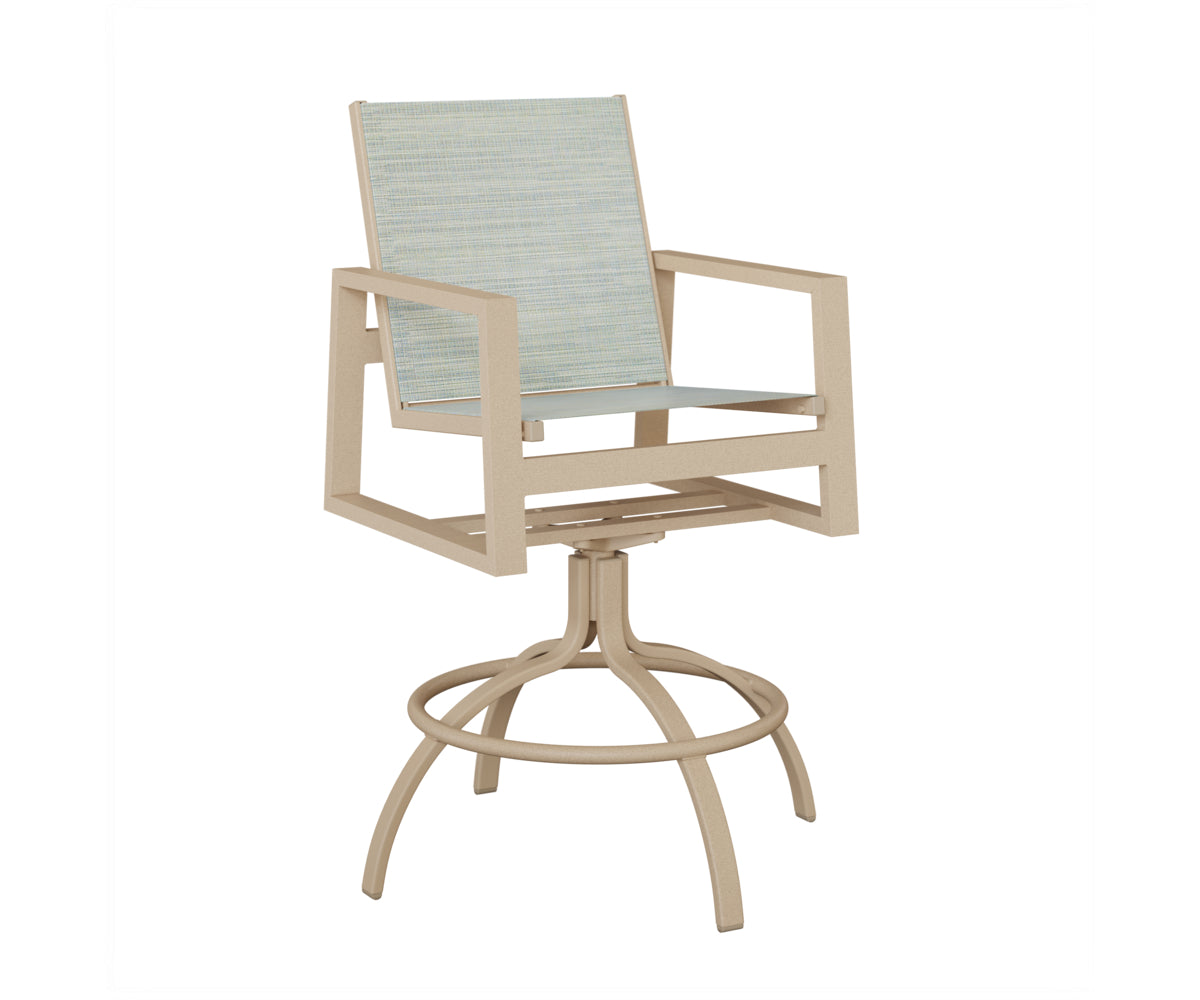 Vida Padded Sling Swivel Bar Chair