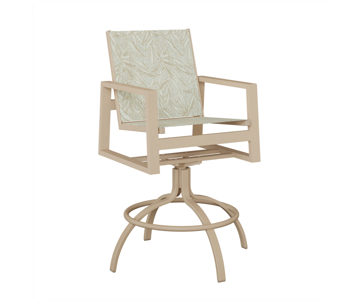 Vida Padded Sling Swivel Bar Chair