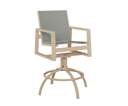 Vida Padded Sling Swivel Bar Chair