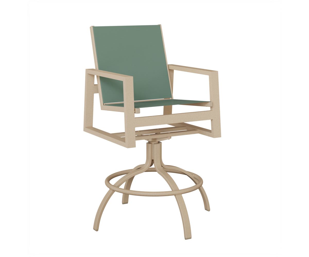 Vida Padded Sling Swivel Bar Chair