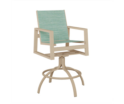 Vida Padded Sling Swivel Bar Chair
