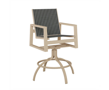 Vida Padded Sling Swivel Bar Chair