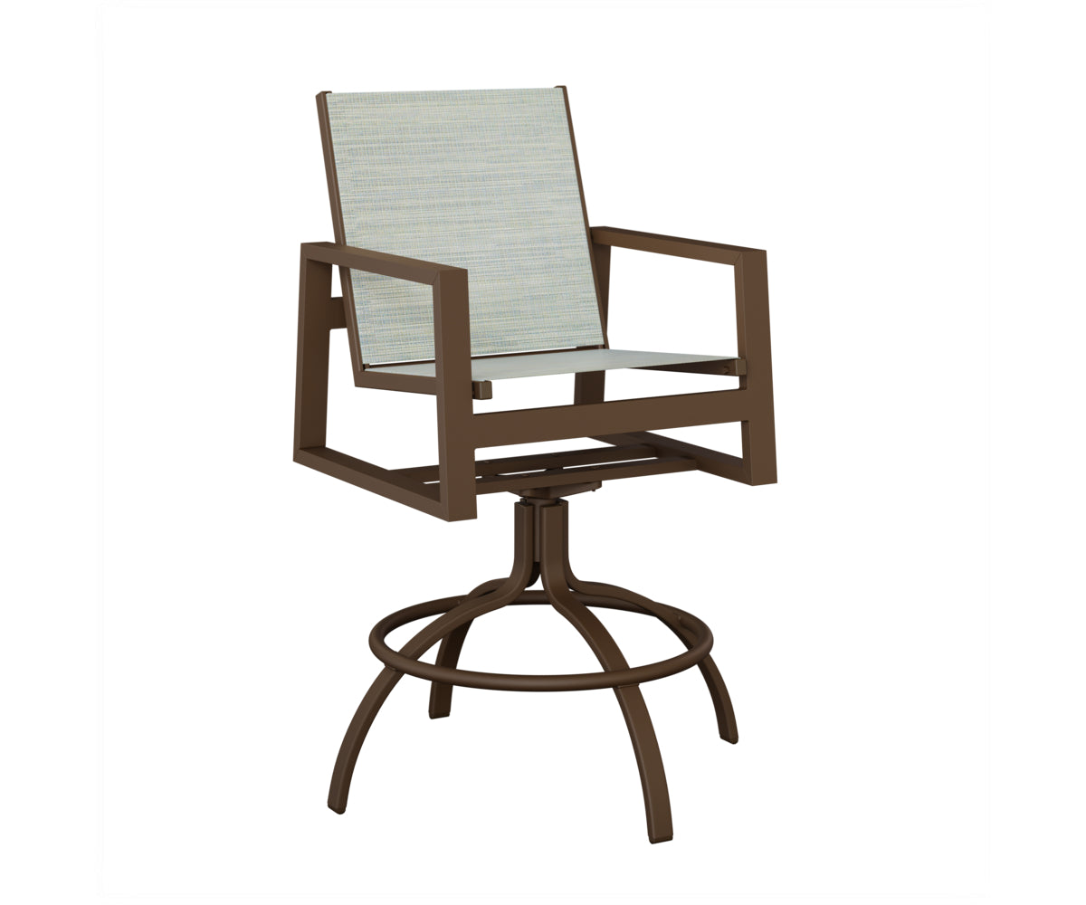 Vida Padded Sling Swivel Bar Chair