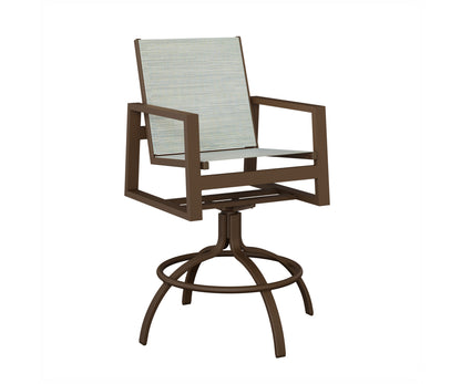 Vida Padded Sling Swivel Bar Chair