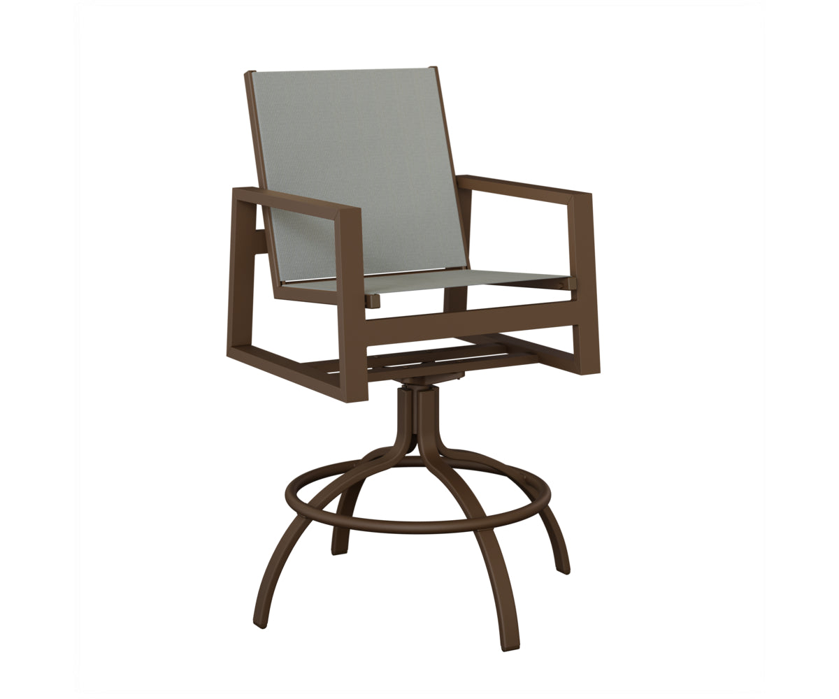 Vida Padded Sling Swivel Bar Chair
