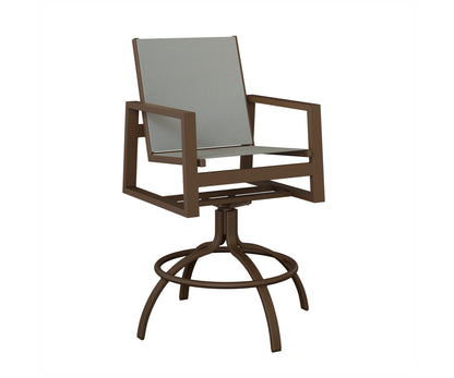 Vida Padded Sling Swivel Bar Chair