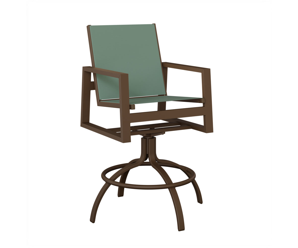 Vida Padded Sling Swivel Bar Chair