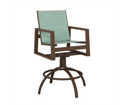 Vida Padded Sling Swivel Bar Chair