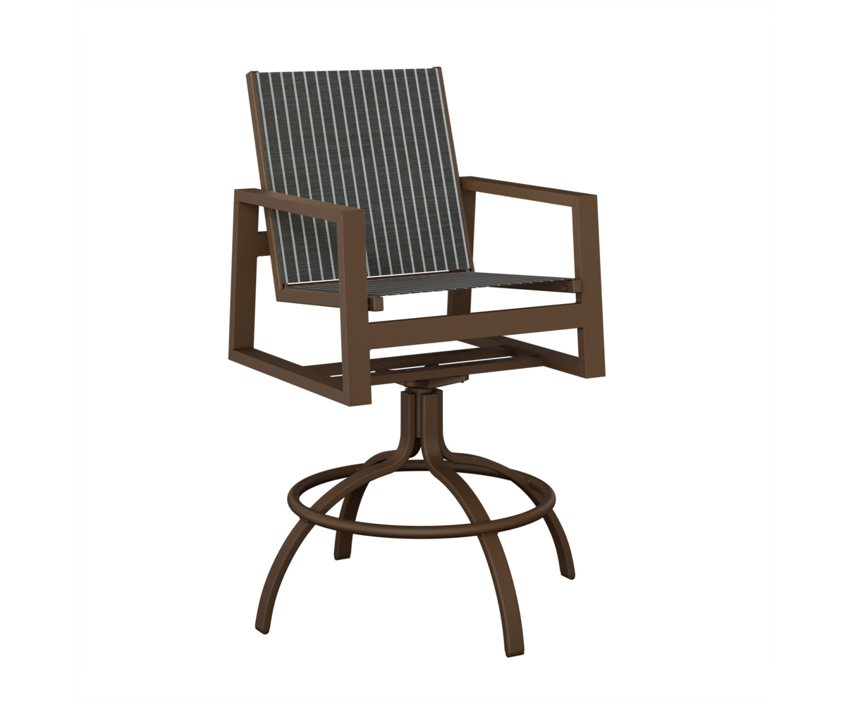 Vida Padded Sling Swivel Bar Chair