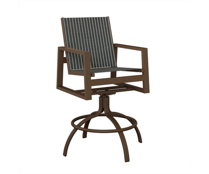 Vida Padded Sling Swivel Bar Chair
