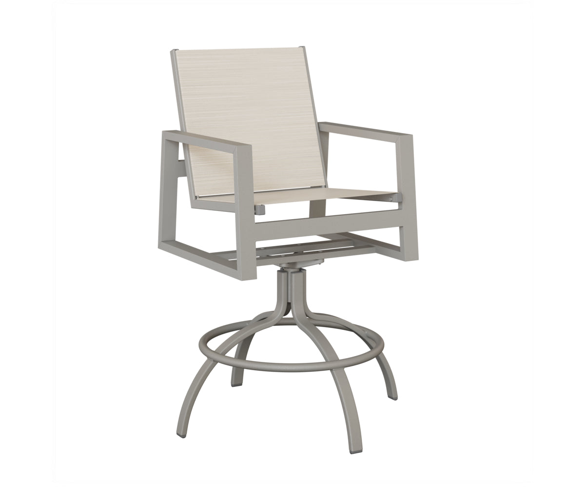 Vida Padded Sling Swivel Bar Chair