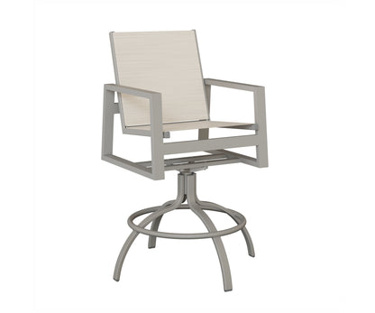 Vida Padded Sling Swivel Bar Chair