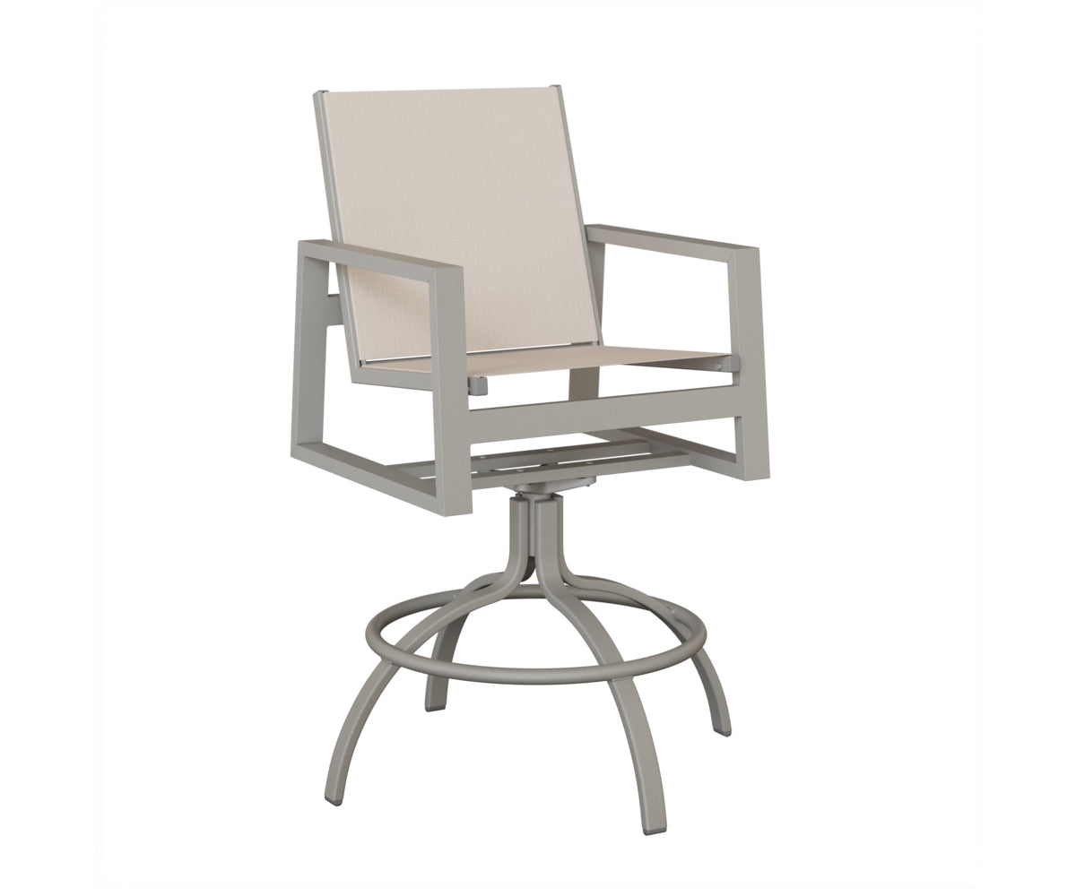 Vida Padded Sling Swivel Bar Chair