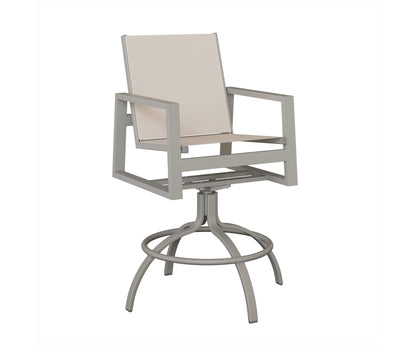 Vida Padded Sling Swivel Bar Chair