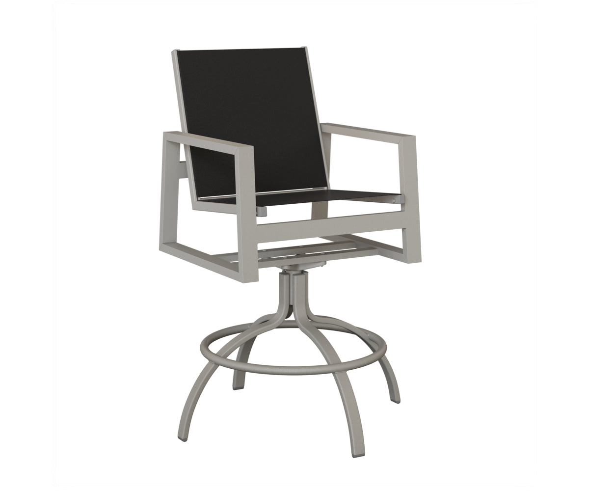 Vida Padded Sling Swivel Bar Chair