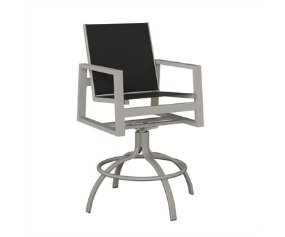 Vida Padded Sling Swivel Bar Chair