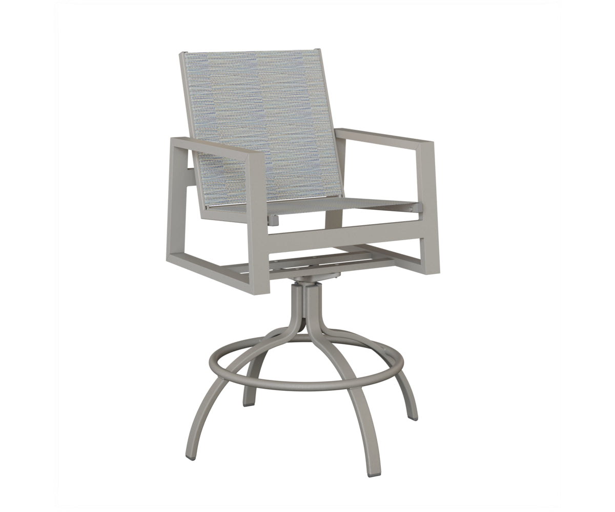 Vida Padded Sling Swivel Bar Chair