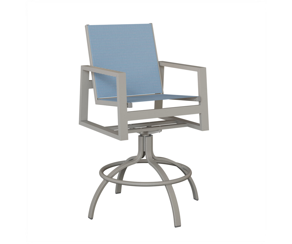 Vida Padded Sling Swivel Bar Chair