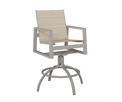 Vida Padded Sling Swivel Bar Chair