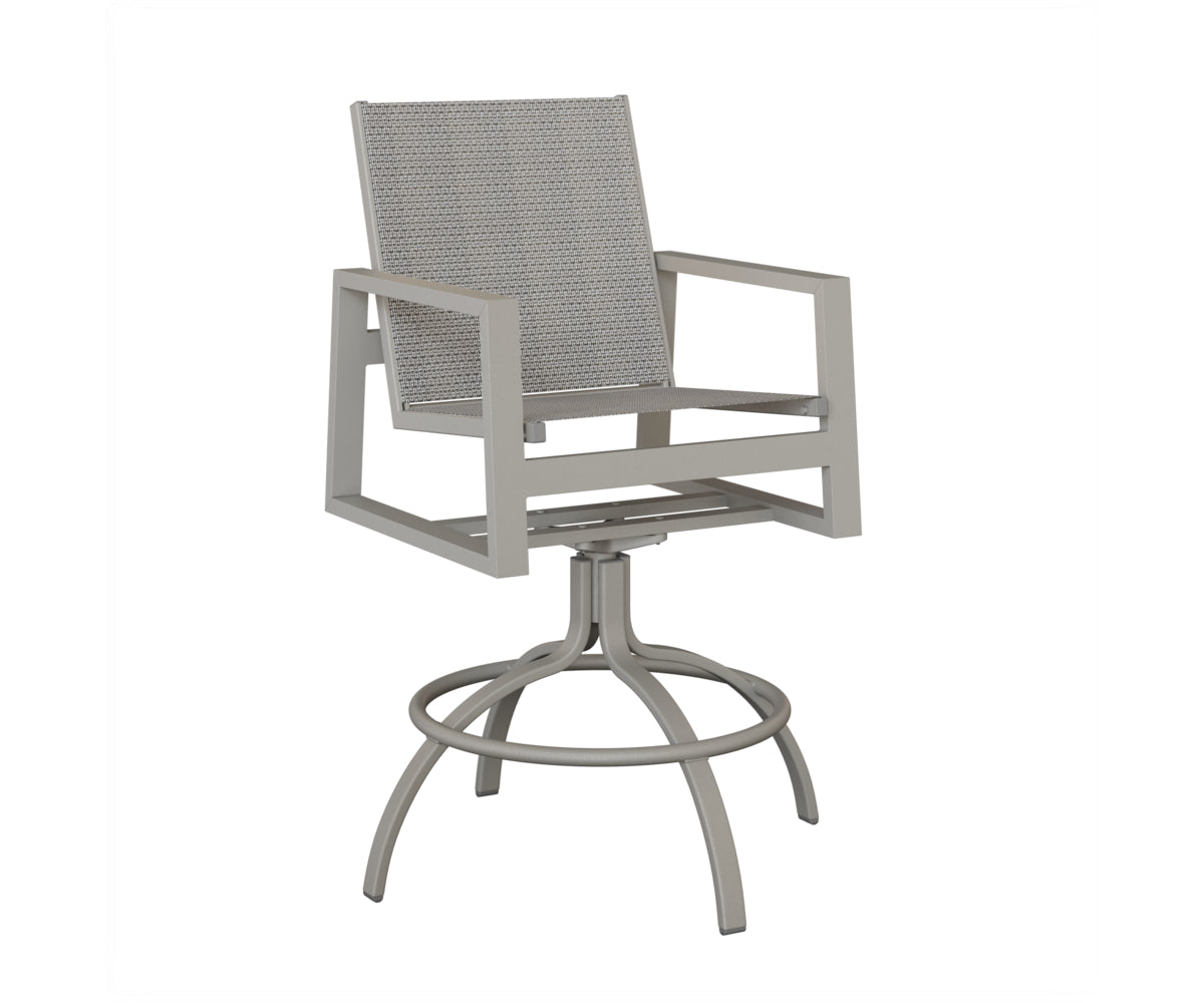 Vida Padded Sling Swivel Bar Chair