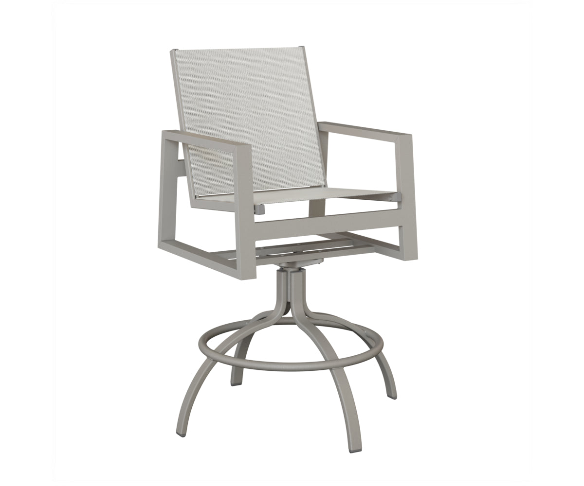 Vida Padded Sling Swivel Bar Chair