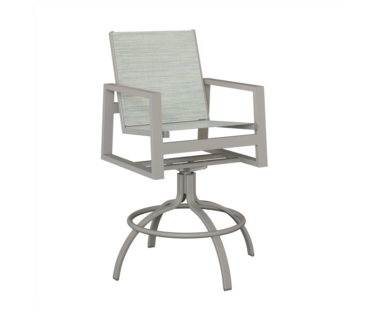 Vida Padded Sling Swivel Bar Chair